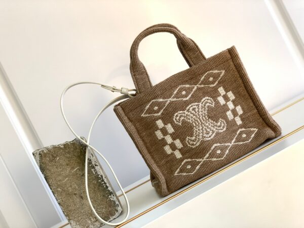 1:1 Replica Celine Small Cabas Thais In Textile White For Women 11in/29cm