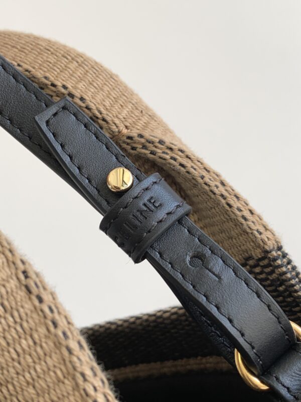 1:1 Replica Celine Small Cabas Thais In Textile With Triomphe Beige/Black For Women 11in/29cm 199162EGH.02BL