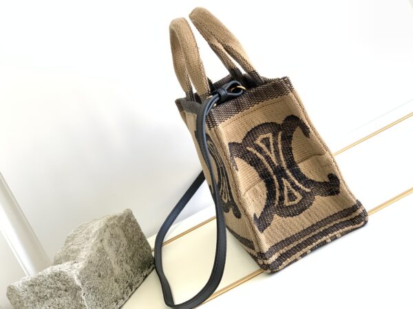 1:1 Replica Celine Small Cabas Thais In Textile With Triomphe Beige/Black For Women 11in/29cm 199162EGH.02BL