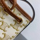 1:1 Replica Celine Small Drawstring Bag In Trimphe Canvas White For Women 7.9in/20cm