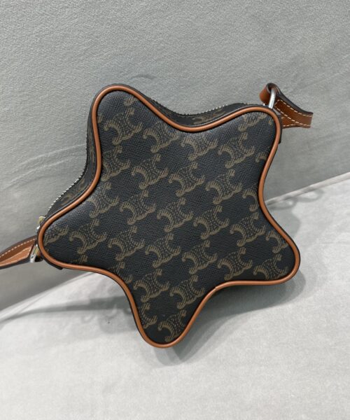 1:1 Replica Celine Small Etoile In Triomphe Canvas Brown For Women 7in/18cm 198762BZJ.04LI