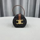 1:1 Replica Celine Small Round Box Triomphe In Triomphe Canvas Tan For Women 4.5in/11.5cm