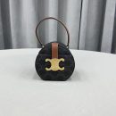 1:1 Replica Celine Small Round Box Triomphe In Triomphe Canvas Tan For Women 4.5in/11.5cm