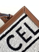 1:1 Replica Celine Small Vertical Cabas Celine In Textile With Celine All-Over White / Black For Women 13in/32cm 192082EFY.01WB