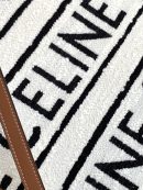 1:1 Replica Celine Small Vertical Cabas Celine In Textile With Celine All-Over White / Black For Women 13in/32cm 192082EFY.01WB