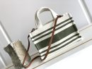 1:1 Replica Celine Striped Small Triomphe Cabas Thais Nature Green For Women 11.4in/29cm