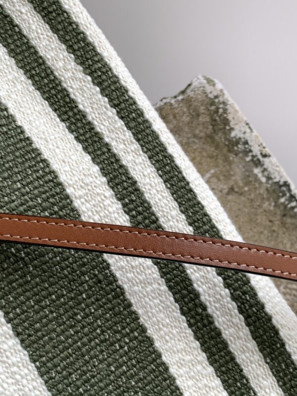 1:1 Replica Celine Striped Small Triomphe Cabas Thais Nature Green For Women 11.4in/29cm