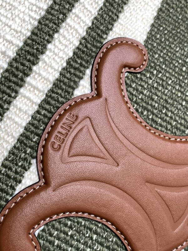 1:1 Replica Celine Striped Small Triomphe Cabas Thais Nature Green For Women 11.4in/29cm