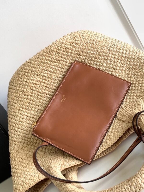 1:1 Replica Celine Supple Small Triomphe Classic Panier Beige For Women 23cm / 9in 114352FF7.04LU