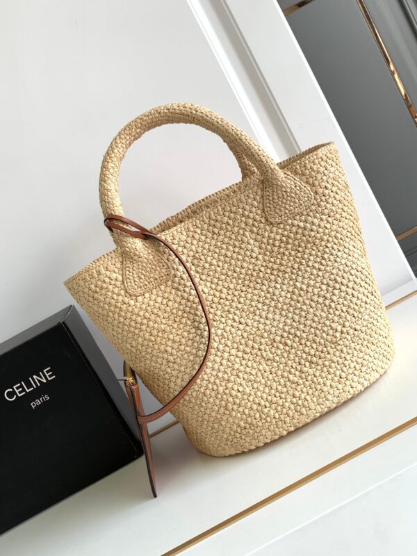 1:1 Replica Celine Supple Small Triomphe Classic Panier Beige For Women 23cm / 9in 114352FF7.04LU