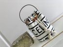 1:1 Replica Celine Teen Drawstring In Textile With Celine All-Over White/Black For Women 7in/19cm