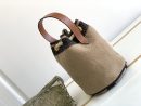 1:1 Replica Celine Teen Drawstring In Textile With Triomphe Beige / Tan For Women 6in/15cm 196532EFZ.02ET