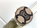 1:1 Replica Celine Teen Drawstring In Textile With Triomphe Beige / Tan For Women 6in/15cm 196532EFZ.02ET