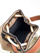 1:1 Replica Celine Teen Drawstring In Textile With Triomphe Beige / Tan For Women 6in/15cm 196532EFZ.02ET