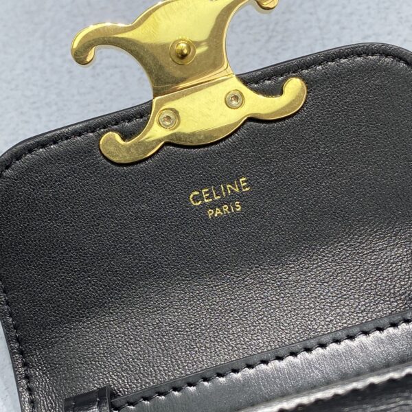 1:1 Replica Celine Teen Triomphe Bag Black For Women 4in/11cm 188423BF4.38NO