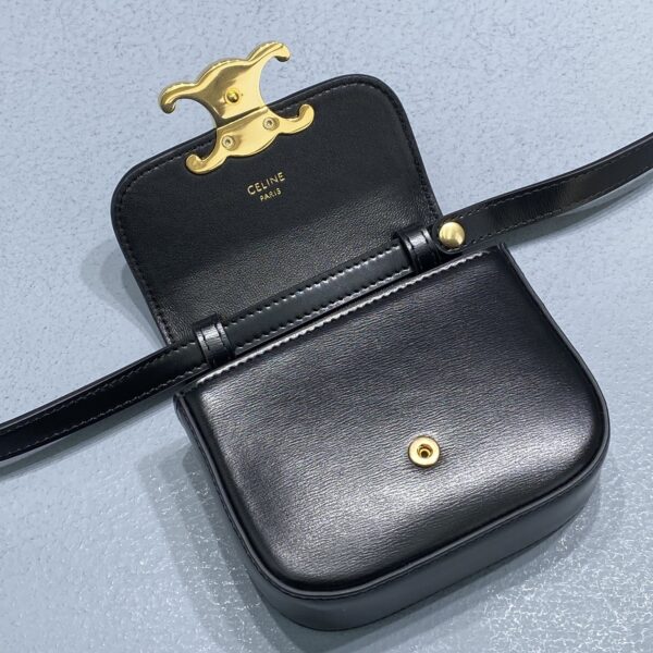 1:1 Replica Celine Teen Triomphe Bag Black For Women 4in/11cm 188423BF4.38NO