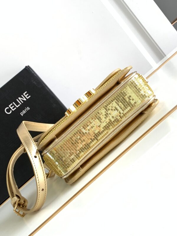 1:1 Replica Celine Teen Triomphe Bag Gold For Women 18.5cm / 7in 188424ESH.35OR