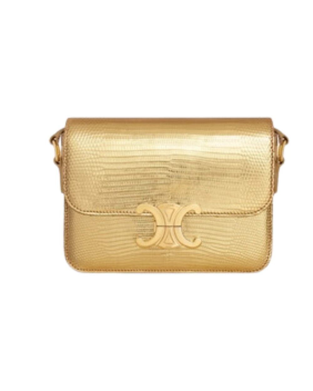 1:1 Replica Celine Teen Triomphe Bag Gold For Women 18.5cm / 7in 188424ESH.35OR