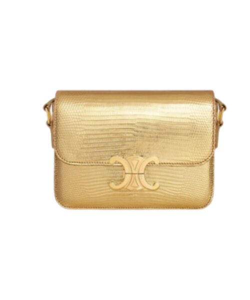 1:1 Replica Celine Teen Triomphe Bag Gold For Women 18.5cm / 7in 188424ESH.35OR