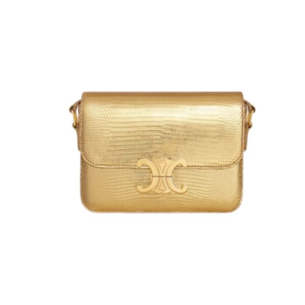 1:1 Replica Celine Teen Triomphe Bag Gold For Women 18.5cm / 7in 188424ESH.35OR