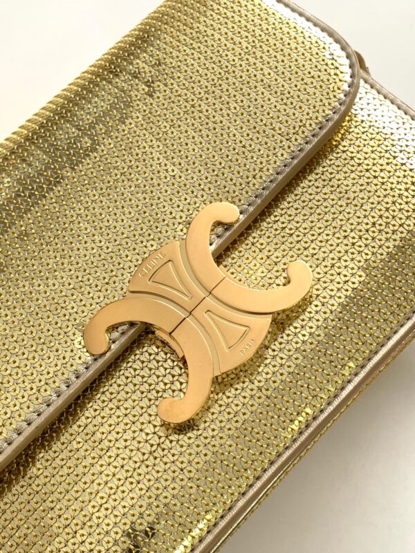 1:1 Replica Celine Teen Triomphe Bag Gold For Women 18.5cm / 7in 188424ESH.35OR
