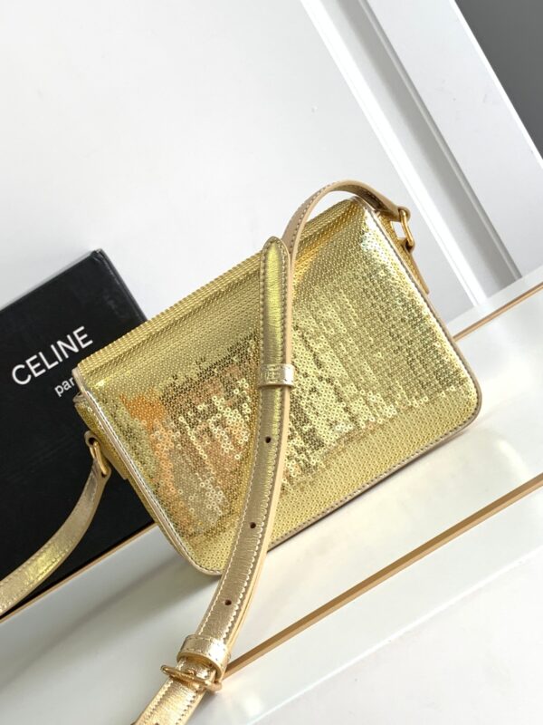 1:1 Replica Celine Teen Triomphe Bag Gold For Women 18.5cm / 7in 188424ESH.35OR