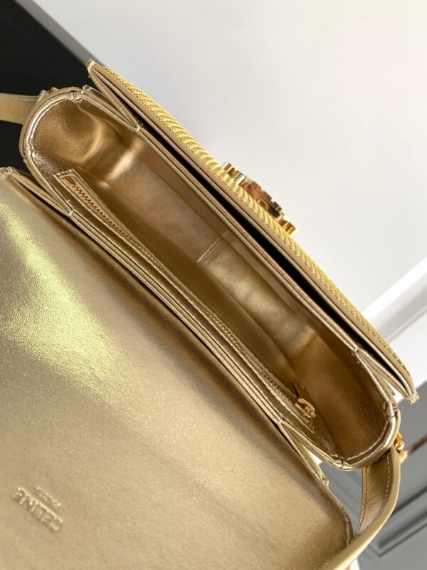 1:1 Replica Celine Teen Triomphe Bag Gold For Women 18.5cm / 7in 188424ESH.35OR