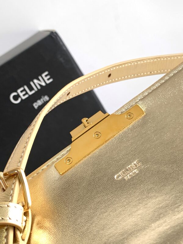 1:1 Replica Celine Teen Triomphe Bag Gold For Women 18.5cm / 7in 188424ESH.35OR