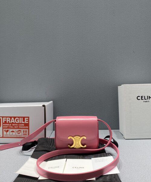 1:1 Replica Celine Teen Triomphe Bag Pink For Women 7in/19cm