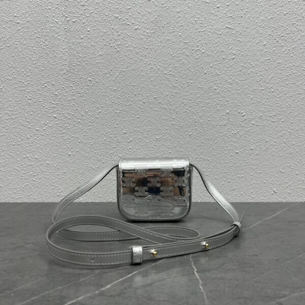 1:1 Replica Celine Teen Triomphe Bag Silver For Women 7in/19cm