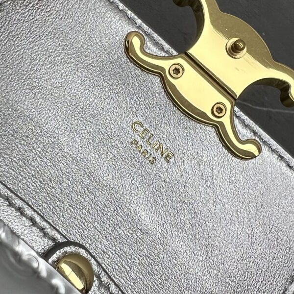 1:1 Replica Celine Teen Triomphe Bag Silver For Women 7in/19cm