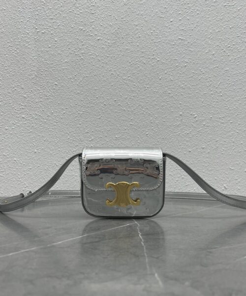 1:1 Replica Celine Teen Triomphe Bag Silver For Women 7in/19cm