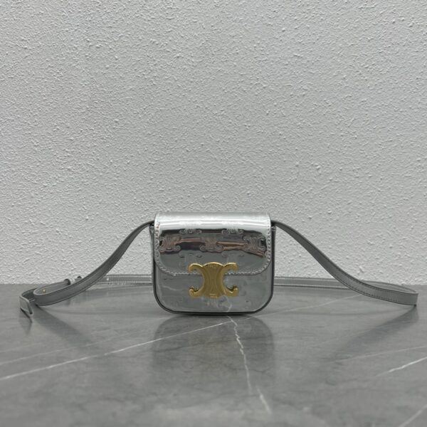 1:1 Replica Celine Teen Triomphe Bag Silver For Women 7in/19cm