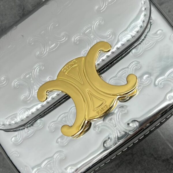 1:1 Replica Celine Teen Triomphe Bag Silver For Women 7in/19cm