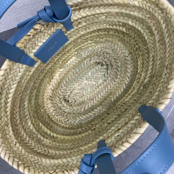 1:1 Replica Celine Teen Triomphe Celine Classic Panier In Palm Leaves And Lizard Blue For Women 8in/20cm