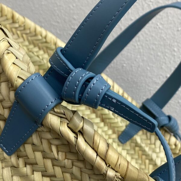 1:1 Replica Celine Teen Triomphe Celine Classic Panier In Palm Leaves And Lizard Blue For Women 8in/20cm