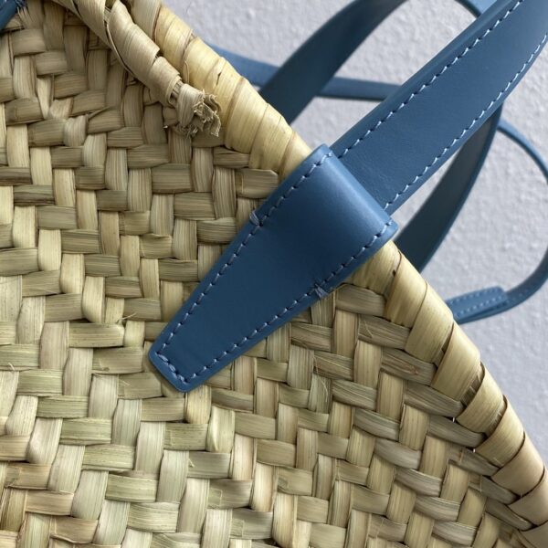 1:1 Replica Celine Teen Triomphe Celine Classic Panier In Palm Leaves And Lizard Blue For Women 8in/20cm