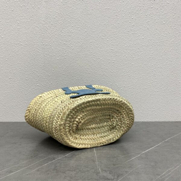 1:1 Replica Celine Teen Triomphe Celine Classic Panier In Palm Leaves And Lizard Blue For Women 8in/20cm