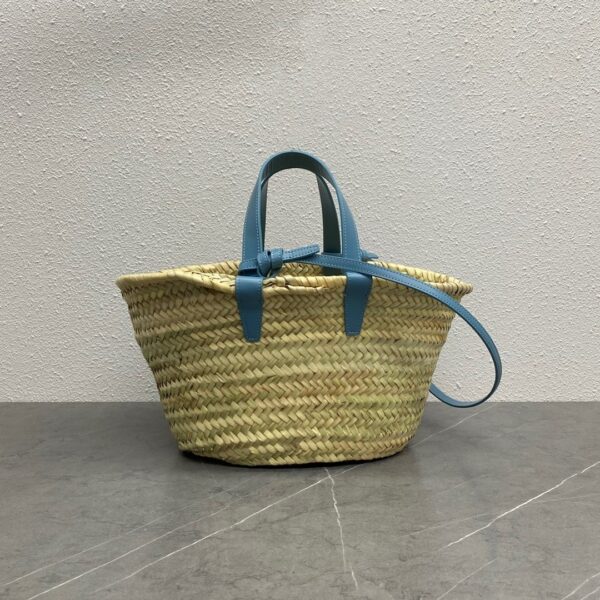 1:1 Replica Celine Teen Triomphe Celine Classic Panier In Palm Leaves And Lizard Blue For Women 8in/20cm