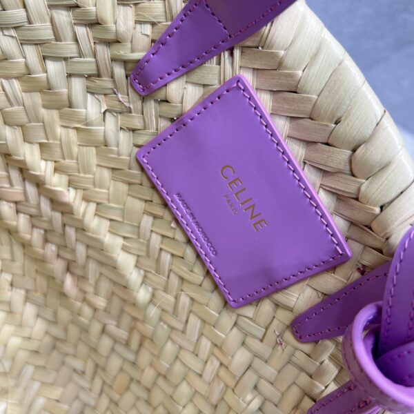 1:1 Replica Celine Teen Triomphe Celine Classic Panier In Palm Leaves And Lizard Violet For Women 8in/20cm