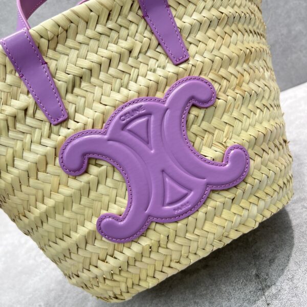 1:1 Replica Celine Teen Triomphe Celine Classic Panier In Palm Leaves And Lizard Violet For Women 8in/20cm