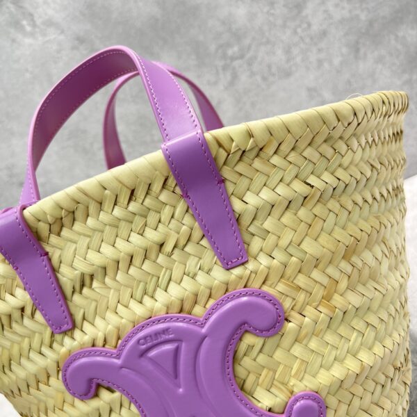 1:1 Replica Celine Teen Triomphe Celine Classic Panier In Palm Leaves And Lizard Violet For Women 8in/20cm