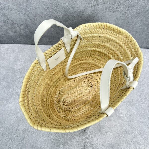 1:1 Replica Celine Teen Triomphe Celine Classic Panier In Palm Leaves And Lizard White For Women 8in/20cm