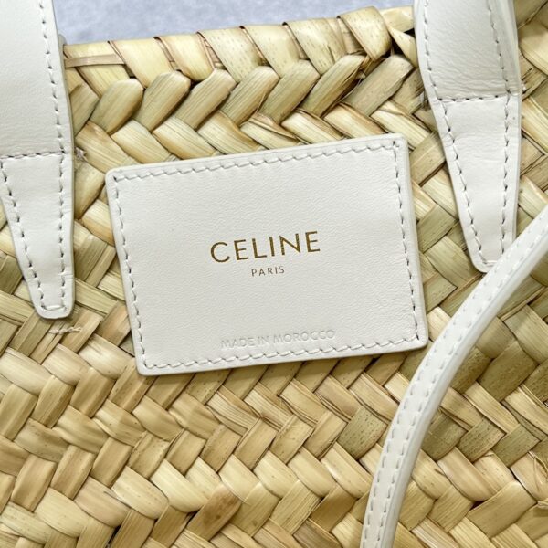 1:1 Replica Celine Teen Triomphe Celine Classic Panier In Palm Leaves And Lizard White For Women 8in/20cm