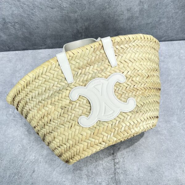 1:1 Replica Celine Teen Triomphe Celine Classic Panier In Palm Leaves And Lizard White For Women 8in/20cm