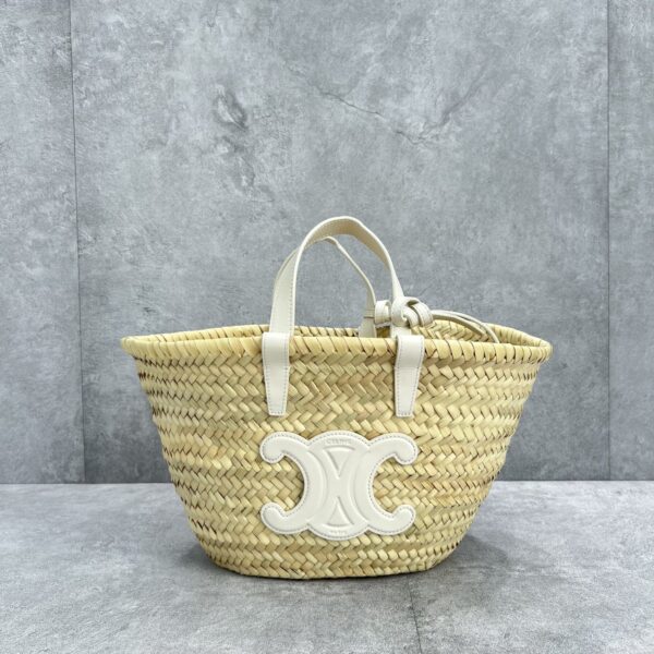 1:1 Replica Celine Teen Triomphe Celine Classic Panier In Palm Leaves And Lizard White For Women 8in/20cm