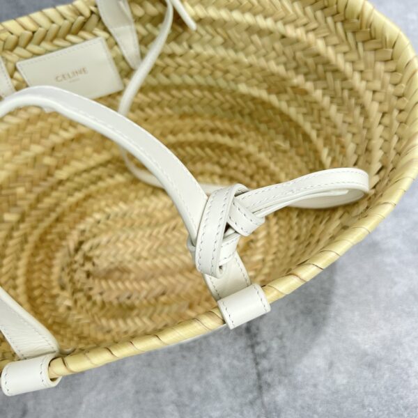 1:1 Replica Celine Teen Triomphe Celine Classic Panier In Palm Leaves And Lizard White For Women 8in/20cm