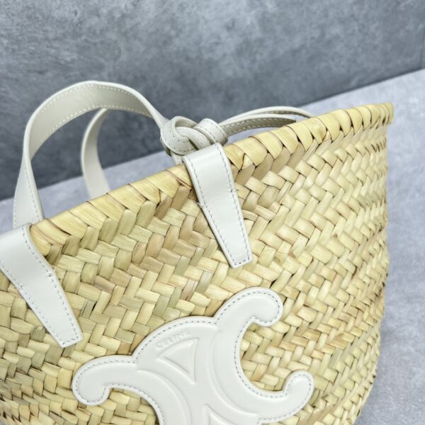 1:1 Replica Celine Teen Triomphe Celine Classic Panier In Palm Leaves And Lizard White For Women 8in/20cm