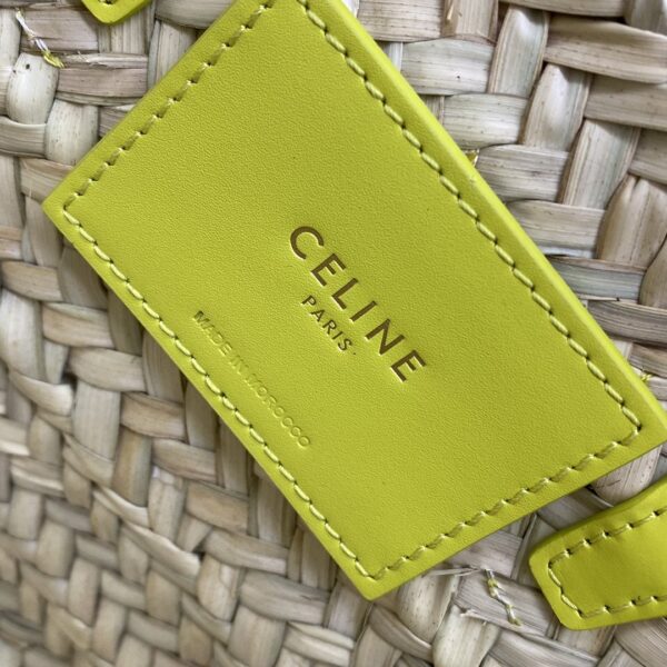 1:1 Replica Celine Teen Triomphe Celine Classic Panier In Palm Leaves And Lizard Yellow For Women 8in/20cm 194004EH4.11CT