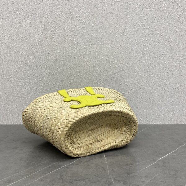 1:1 Replica Celine Teen Triomphe Celine Classic Panier In Palm Leaves And Lizard Yellow For Women 8in/20cm 194004EH4.11CT